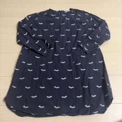 FITH ネイビーコウモリ柄 キッズ ワンピース 子供用（140cm）