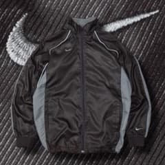 00s NIKE ナイロンジャケット ブラウン グレー 刺繍ロゴ y2k - メルカリ