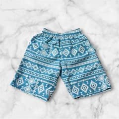 キッズ サーフパンツ 130cm ブルー オルテガ柄 水着 130のサムネイル