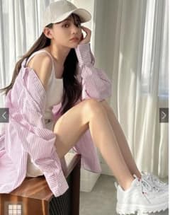 ストライプラウンドヘムロングシャツ[fo1551]のサムネイル