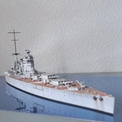 イギリス海軍 戦艦ロドネイ タミヤ1/700完成品 ウォーターライン