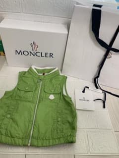 MONCLER キッズ用ジレベスト緑色　紙袋，箱あり2Aサイズ（90cm）のサムネイル