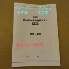 グノーブル グノレブ実力確認テスト 6年生 7月度 - メルカリ