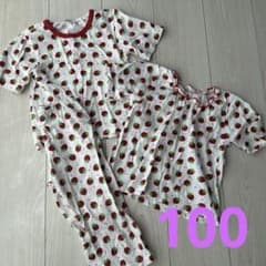 Thumbnail of いちご柄 キッズ　パジャマ セットアップ 100cm 3点セット