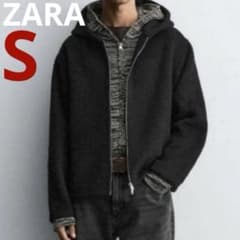 【Our Legacy似】ZARA フェイクファーシャツジャケット Sサイズ ZARA】／アワレガ酷似／フェイクファーシャツジャケット フード付き