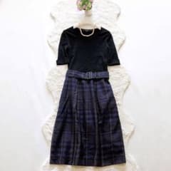 BURBERRY*バーバリーロンドン ドッキングワンピース 切替 チェック 38