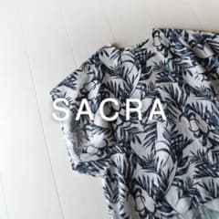美品 SACRA ネン100% ボタニカル柄ブラウス 麻100% 総柄 サクラ - メルカリ