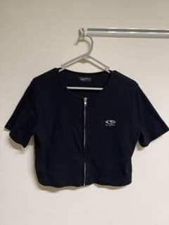 SLOPPY ジップアップ 半袖 トップス ブラックのサムネイル