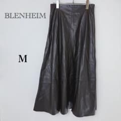 BLENHEIM フェイクレザーフレアスカート M ロング ブラウン Aラインのサムネイル