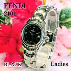 良品 FENDIフェンディ レディース腕時計210L魅力的ブラック美しい