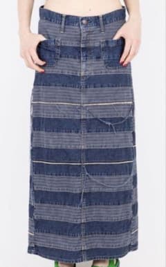 HYSTERICGLAMOURデニム ロングスカートパッチワーク風　W27インチ HYSTERICGLAMOURデニム ロングスカートパッチワーク風 W27インチ