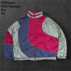 90sUSAオリンピックナイロンジャケット刺繍ロゴビッグサイズJCPenney