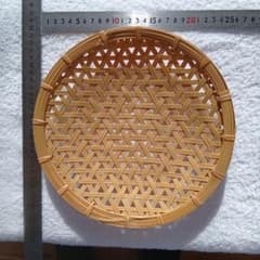 最終値下げです 日本真竹製 盛りざる　麻の葉編　 約25.5cmのサムネイル