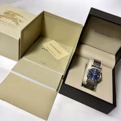 美品目立った傷汚れなし　BURBERRY SPORT 腕時計 スイス製 BURBERRY】BU1362 ネイビー文字盤 クォーツ腕時計 付属品完備 - メルカリ