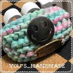 handmade ヘアゴム ニコちゃん ニコチャン ズパゲッティ パステルカラーのサムネイル