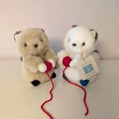 昭和レトロ◇SANKYO SHOJI 首振りオルゴールぬいぐるみ 猫2匹セット