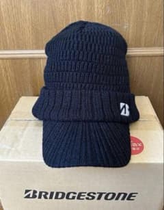 【値引き可】★新品！ブリヂストン　ツバ付きニットキャップ【黒】★のサムネイル