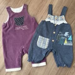 Bebe オーバーオール　サロペット　セット　まとめ売り　秋冬　70のサムネイル