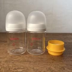 ピジョン 哺乳びん 160ml ガラス製 2本セット アタッチメント付 乳首なしのサムネイル