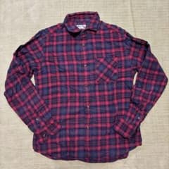 GLOBAL WORK ネルシャツ ネイビー レッド チェック Mサイズのサムネイル