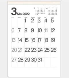【最終値下げ‼︎】大判 カレンダー monotone 2022年のサムネイル