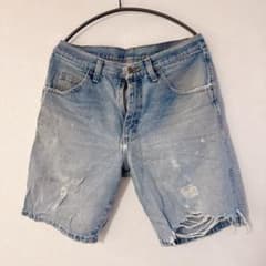ラングラー デニムショートパンツ カットオフ M 青 綿 アメカジお出かけのサムネイル