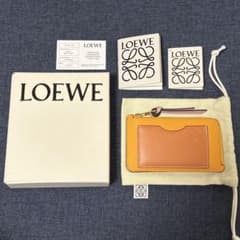 ロエベ コインカードホルダー フラグメントケース オレンジ ピンク 