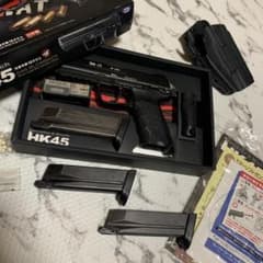東京マルイ　ガスガン　HK45　墨入れ加工　付属品多数　送料無料のサムネイル