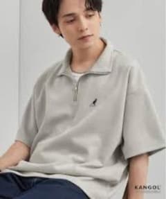 KANGOL ハーフジップ 半袖シャツ グレーのサムネイル