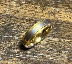 タングステン　ローマ数字リング　ゴールド　6mm幅　19号　新品・未使用品のサムネイル