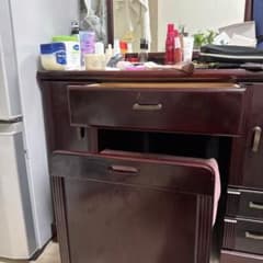木製ダークブラウンドレッサー 4引き出し - メルカリ
