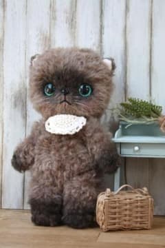 アートドール ハンドメイド ぬいぐるみ　アーティストベア　シールポイントの子猫 アートドール ハンドメイド ぬいぐるみ アーティストベア シール