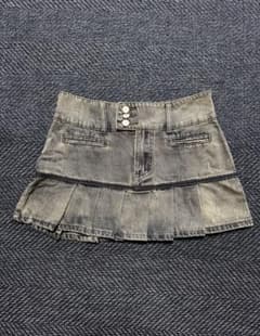 SHEIN デニムプリーツミニスカ Sサイズのサムネイル