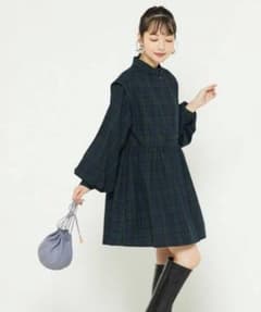 Thumbnail of ダークグリーンチェック柄ワンピース