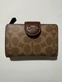 COACH 二つ折り財布 ブラウンレザーのサムネイル