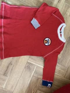 BAPE KIDS ベイプキッズ　赤　サーマル　ロンTのサムネイル