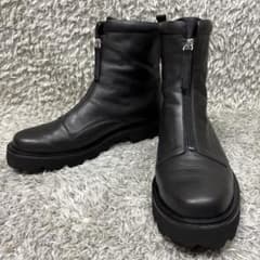 【最終値下げ】美品 卑弥呼 レザー 黒 ブーツ フロントジップ 厚底 撥水レザー 最終値下げ】美品 卑弥呼 レザー 黒 ブーツ フロントジップ 厚底 撥水