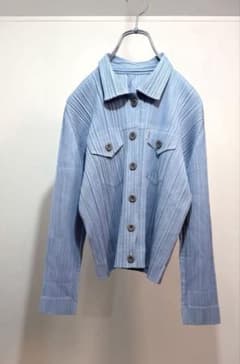 PLEATS PLEASE プリーツプリーズ デニム転写ジャケット カーディガン