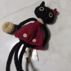 新品 俣野温子 マタノアツコ MEME 黒猫ぬいぐるみ お花のバッグ