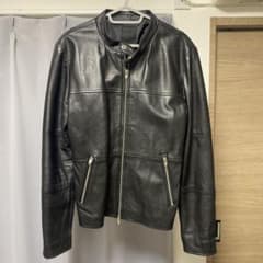 ブラック レザーシングルライダースジャケットのサムネイル