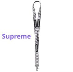 Supreme Lanyard Red Black ランヤード 黒 Supreme Lanyard Red Black ランヤード 黒 - メルカリ