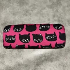 猫、黒ニャンコカワイイプリント メガネケースのサムネイル