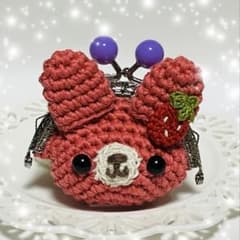 がま口 ポーチ うさぎ♪毛糸 手編み あみぐるみ ハンドメイド☆ - メルカリ