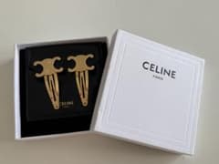 CELINE トリオンフヘアクリップヘアピンゴールド 2個セットのサムネイル