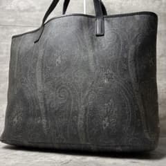 ETRO ペイズリー総柄 トートバッグ 黒 A4可 肩掛け可 通勤通学 ETRO ペイズリー総柄 トートバッグ 黒 A4可 肩掛け可 通勤通学 - メルカリ