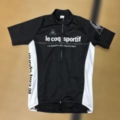 ルコック サイクルジャージ 半袖 黒白 フルジップ Oサイズ - メルカリ