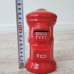 郵便ポスト　貯金箱　陶器　箱ありのサムネイル