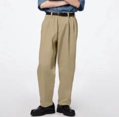 GU チノキャロットパンツ メンズXS ベージュ ワイドパンツのサムネイル