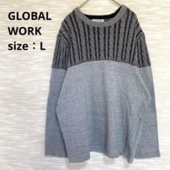 GLOBAL WORK 다른 소재 전환 긴 소매 컷소 그레이 L 1787