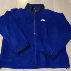 ノースフェイス　フリース　古着 レア　ネイビー　バックロゴ　メンズ　Mのサムネイル